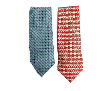 Two silk ties by Hermes, Paris (2)