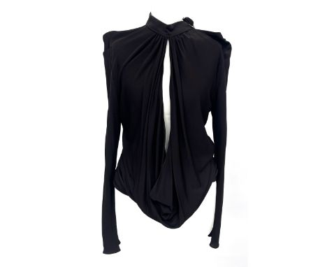 A Maria Grachvogel floral silk blouse with handkerchief cuffs, Abaloney shell buckle to back, together with a Maria Grachvoge