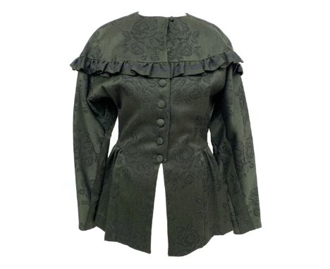 Three 1980s jackets, to include Normal Hartnell ready to wear red wool jacket,  46" chest, Jacques Azagury green frill edge j