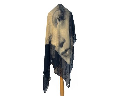 A Vivienne Westwood 'Always on Camera' chiffon silk scarf depicting Marlene Dietrich, Autumn/Winter '92/93, 125cmH x 125cmW