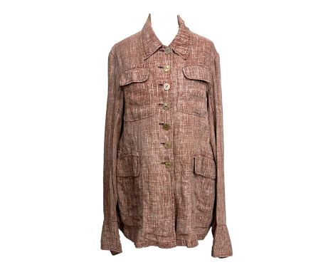 A Voyage linen jacket, four flap pockets, handmade couture piece by London-based 90s cult label 'Invest in the original' Voya