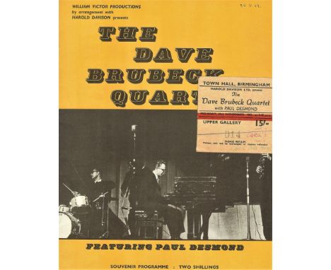 MUSIC - JAZZ DAVE BRUBECK 1962 CONCERT PROGRAMME &amp; TICKET
Good condition. Ticket not attached to cover. 