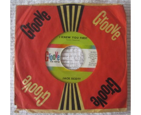 MUSIC - SINGLE JACK SCOTT I KNEW YOU FIRST/BLUE SKIES ON GROOVE RECORDS&nbsp;
Vinyl - Very good condition.
Sleeve - Age-relat