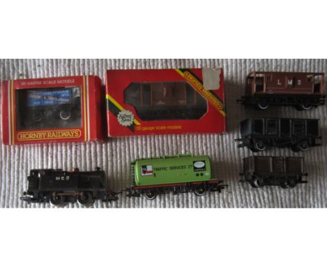 &nbsp;RAILWAY - OO GAUGE HORNBY ENGINE, WAGONS &amp; BRAKE VANS
Good condition. Unboxed.