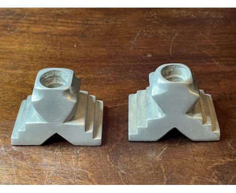 &nbsp;PAIR OF ART DECO ALUMINIUM DWARF CANDLESTICKS
A sweet little pair of Art Deco, cast aluminium Dwarf Candlesticks. Good 