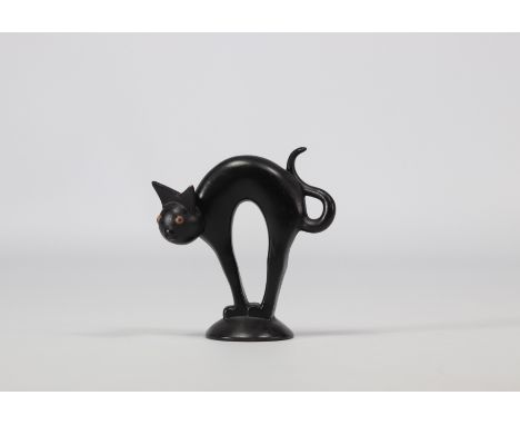 VILLEROY &amp; BOCH Septfontaines earthenware sculpture in the shape of a black cat - Weight: 155 g - Shipping unavailable - 