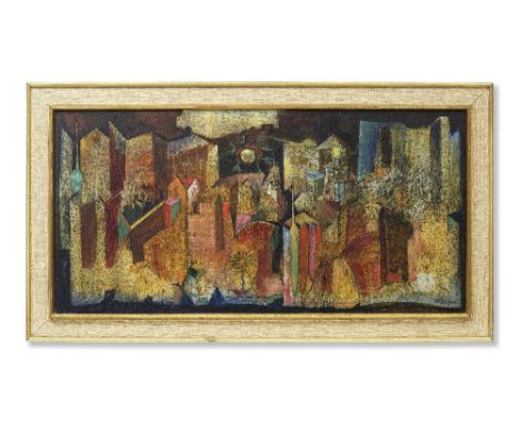 Sadanand K. Bakre (1920-2007)Untitled (Townscape) signed in English and Devanagiri and dated '1964' lower right; signed and d