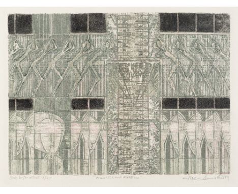 Krishna Reddy (1925-2018)Violence &amp; Sorrow 'Imp. by the artist 19/25' lower left, 'Violence &amp; Sorrow' centre and sign