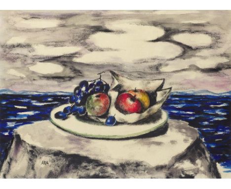 Krishna Hawlaji Ara (1914-1985)Untitled (Still Life) signed 'Ara' lower leftgouache on paper, framed53.6 x 73.5cm (21 1/8 x 2