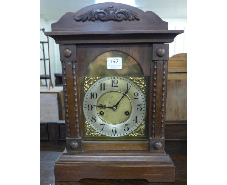 A 19th Century German HAC beech mantel clock