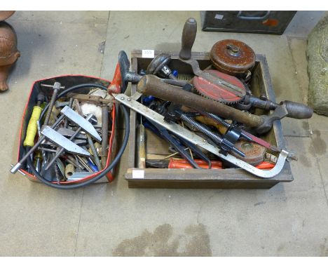 Two boxes of assorted tools