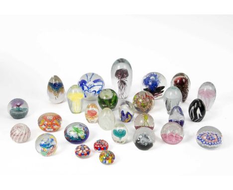A collection of twenty-six paperweights, three by Caithness, five with jellyfishProvenance: Dunkirk Manor
