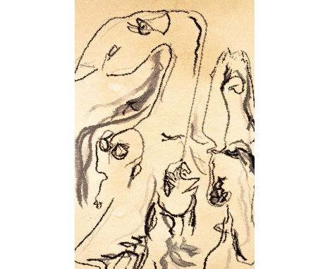 Two Modernist rugs by Ege Axminster one by Robert Jacobsen titled 'Evolution 1984', 140cm x 200cm, the other Asger Jorn for A