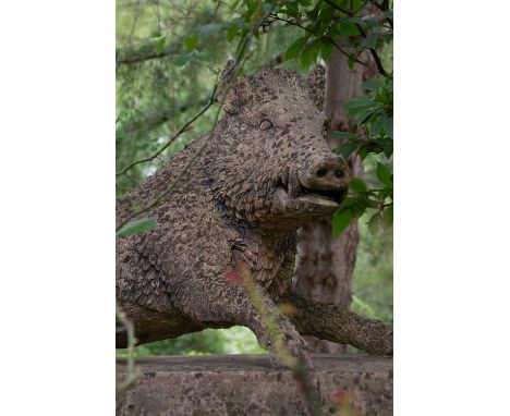 Viewing by appointment for this lotA Tritonstone model of the Young Boar on a rectangular plinth, the plinth 112.5cm x 61cm  