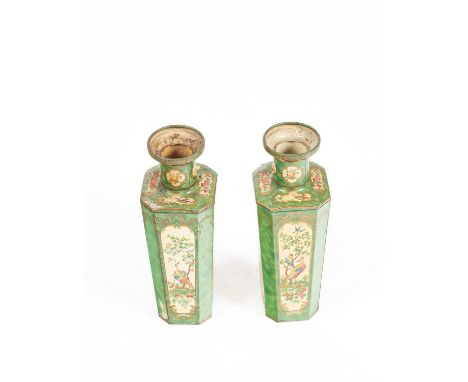 A pair of novelty Huntley &amp; Palmer biscuit tins, modelled as Worcester vases, 25cm highProvenance Brightwells, 30th April