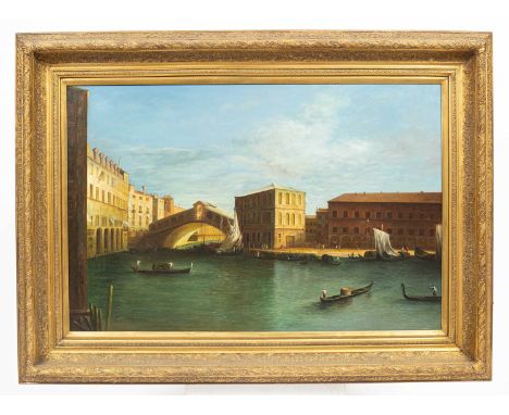 Continental School, 20th CenturyVenetian Panoramaoil on canvas61cm x 91cm  Provennace:- Dunkirk Manor  In a graduated gilt fr