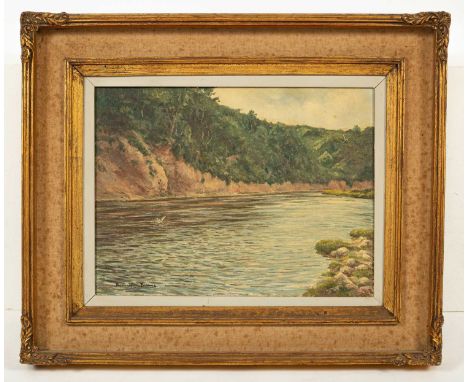 ARR William E. Barrington-Browne (1908-1985)The Rock Pool: Bray Water, River Speysigned lower leftoil on canvas29cm x 39cm  w