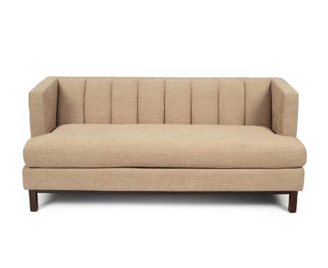 A low sofa by Kravet, with square back on square front legs, 193cm wide, 87cm deep, 76cm highAll over good condition with a f