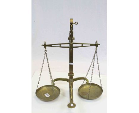 Set of Late 19th century Brass Beam Scales made by W & T Avery, Birmingham
