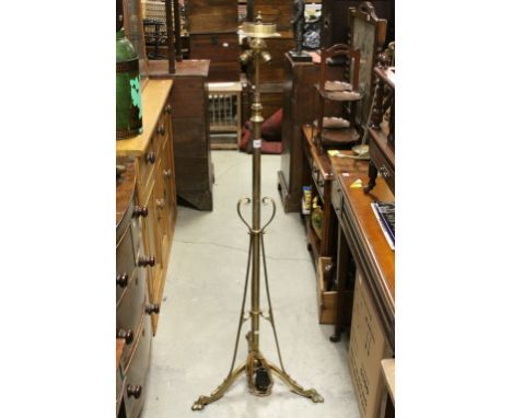 Early 20th century Art Nouveau Style Brass Standard Lamp, 145cms high