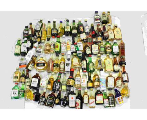 Collection of approximately 90 Alcoholic Spirit Miniatures dating from around 1980's including Guinness, Long John Scotch Whi