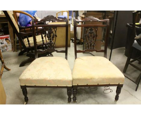 Pair of Late 19th / Early 20th century Nursing Chairs on Ceramic Castors