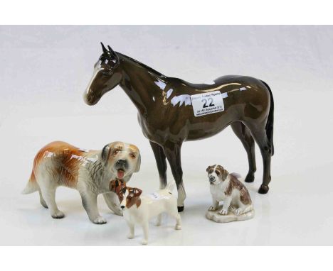 Beswick Horse, Jack Russell, Manuri St Bernard & a Melba Ware St Bernard