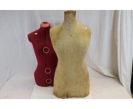 Vintage Cloth Covered Female Torso Mannequin together with a more Modern Tailors Female Torso Mannequin 