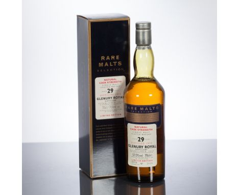 GLENURY ROYAL 29 YEAR OLD RARE MALTS 1970
Single Highland Scotch Whisky bottled October 1999. Bottle no. 2615. In box. 70 cl,