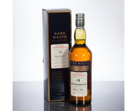 BENROMACH 19 YEAR OLD RARE MALTS 1978
Single Highland Scotch Whisky bottled May 1998. In box. Bottle no. 5491. 70 cl, 63.8% v