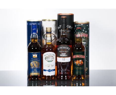 BOWMORE 17 YEAR OLD
Single Islay Malt Whisky. 700ml, 43% volume, in tube.
BOWMORE ENIGMA
Single Islay Malt Whisky, aged 12 Ye