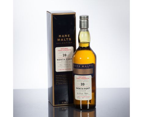 NORTH PORT 20 YEAR OLD RARE MALTS 1979
Single Highland Scotch Whisky bottled October 1999. Bottle no. 3134. In box. 70 cl, 61