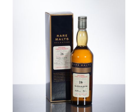 GLEN ALBYN 26 YEAR OLD RARE MALTS 1975
Single Highland Scotch Whisky bottled May 2002. Bottle no. 5938. In box. 70 cl, 54.8% 