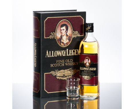 ALLOWAY LEGEND
Blended Scotch Whisky, aged 12 Years. Full bottle size, no capacity or strength stated. With two etched glasse