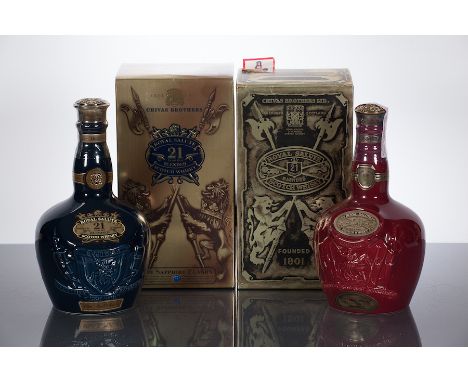 CHIVAS ROYAL SALUTE 21 YEAR OLD SAPPHIRE FLAGON
Blended Scotch Whisky, 70cl/700ml, 40% volume, in bag and box.
CHIVAS ROYAL S