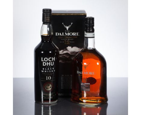 MANNOCHMORE LOCH DHU 10 YEAR OLD 'THE BLACK WHISKY'
Single Speyside Scotch Whisky. 75 cl, 40% volume.
THE DALMORE 12 YEAR OLD