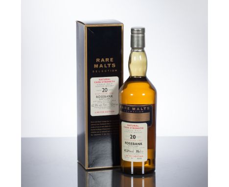 ROSEBANK 20 YEAR OLD RARE MALTS 1981
Single Lowland Scotch Whisky bottled May 2002. Bottle no. 4916. In box. 70 cl, 62.3% vol