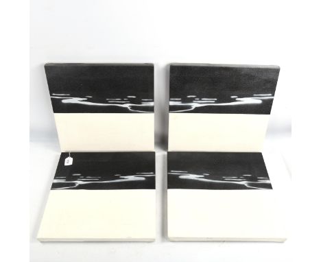 Liddell, a set of 4 acrylics on canvas, Estuary series, signed and dated 1990, 41cm x 41cm, unframedA few very light surface 