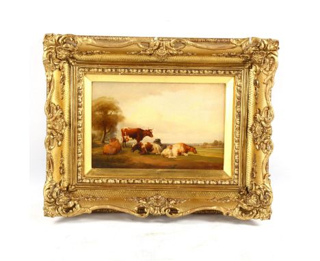 Thomas Sydney Cooper (1803 - 1902), oil on panel, resting cows, signed and dated 1865, provenance: The Graves Gallery Birming