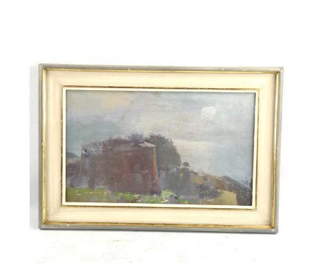 Fred Cuming, Martello Tower at Hythe, oil on board, signed, 26cm x 42cm, original frameVery good original condition, no damag