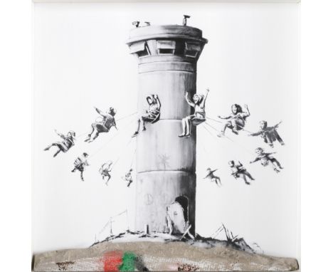 Banksy (b.1974) ''Walled off Hotel, Box Set'', 2017 Offset lithograph, accompanied with a concrete chunk, 21.5cm by 21.5cm So