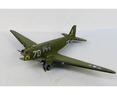 Franklin Mint Collection Armour - An unboxed USAF Douglas C47 in 1:48 scale. The model named Honey Bun III is dusty from disp