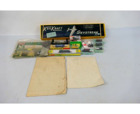 Graham Farish - Minitrix - Peco - Keil Kraft - A boxed N gauge 0-6-0 Pannier tank engine and 7 x wagons and a boxed Keil Kraf