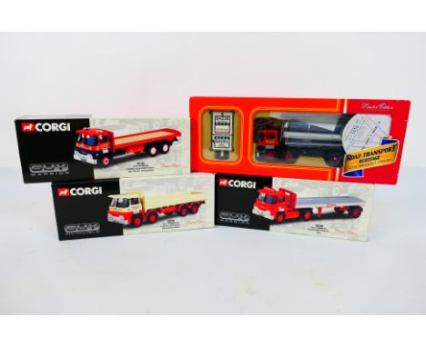 Corgi - 4 x limited edition Guy trucks in 1:50 scale, a Warrior in BRS livery # 29201, an Invincible 8 wheel drop side in Daw