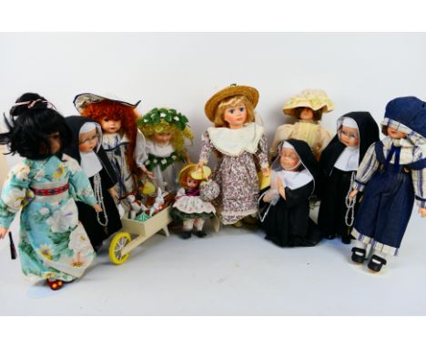 Leonardo Collection, Regency Fine Arts, Madame Alexander - 10 x unboxed porcelain dolls - Lot includes a Madame Alexander 'He