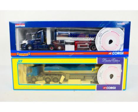 Corgi - Hauliers Of Renown - 2 x boxed limited edition trucks in 1:50 scale, Leyland DAF petrol tanker in Jet livery number 3