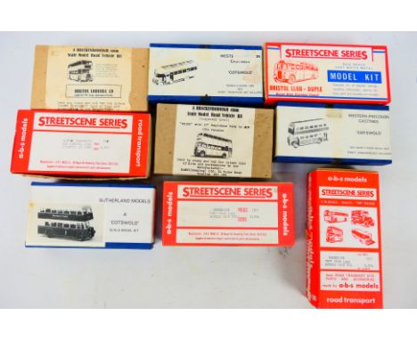 A.B.S Models, Sutherland Models, Western Precision Castings, Eames - 9 x boxed metal bus kits in 1:76 scale - Lot includes a 