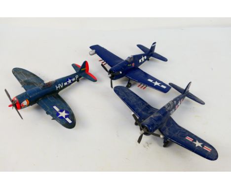 Road Legends - 3 x unboxed WWII aircraft in 1:48 scale, a P-47D Thunderbolt named Big Chief, a Night Hellcat named Minsi II a