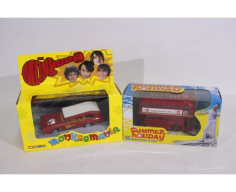 Corgi - Richmond - 2 x boxed TV related vehicles, Monkeemania Pontiac GTO Monkeemobile # CC52405 and Summer Holiday 50th anni