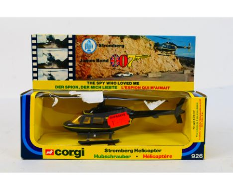 Corgi Toys - A boxed Corgi Toys #926 'Stromberg Helicopter' from the James Bond film 'The Spy Who Loved Me'. The model in bla